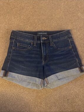 Aeropostale Indigo Cuffed Denim Shorts